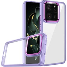 Gpack Xiaomi Mi 13T 13T Pro Kılıf Flora Sert Silikon Arkası Cam Şeffaf Mor