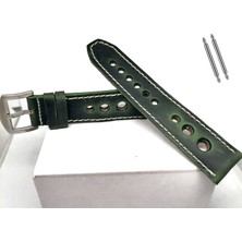 Tissot  &   Fossil  Uyumlu   Crayz   Hakiki   Deri   22  mm Yeşil