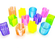 Çiçek Şekilli Neon Turuncu Stres Yayı Oyuncak Stres Yayı - 3 cm Çapında - 1 Adet