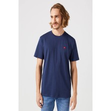 Wrangler W7NM203877W72 Lacivert Erkek Regular Fit Rahat Kesim Bisiklet Yaka Rahat Tşört