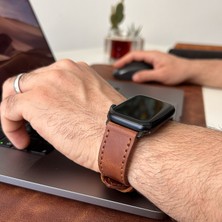 North's Nature Apple Watch Uyumlu Deri Kordon Ultra Kahve Hakiki Deri Klasik saat kordonu