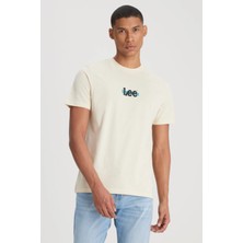 Lee L241521614 Bej Erkek Regular Fit Bisiklet Yaka Lee Logo Baskılı Tşört