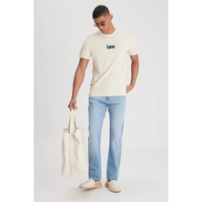 Lee L241521614 Bej Erkek Regular Fit Bisiklet Yaka Lee Logo Baskılı Tşört