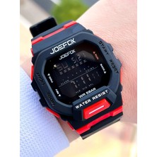 Joefox G-Shock Kasa Siyah/kırmızı Digital 5 Atm Suya Dayanıklı 2 Yıl Garantili Spor Kol Saati J-GS10