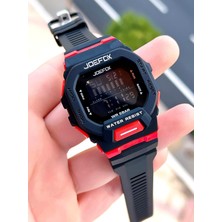 Joefox G-Shock Kasa Siyah/kırmızı Digital 5 Atm Suya Dayanıklı 2 Yıl Garantili Spor Kol Saati J-GS10