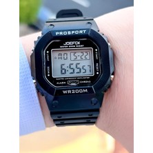 Joefox G-Shock Kasa Siyah Digital 5 Atm Suya Dayanıklı 2 Yıl Garantili Spor Kol Saati J-GS09