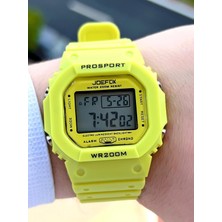 Joefox G-Shock Kasa Sarı Digital 5 Atm Suya Dayanıklı 2 Yıl Garantili Spor Kol Saati J-GS14