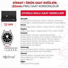 NovStrap Huawei Watch 3/4/Pro/Buds/Ultimate ile Uyumlu Kordon (22mm) New Lansman Silikon Kumaş Kayış