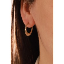 Aydın Kuyumculuk 14 Ayar Altın,yassı Baklavalı Küpe AGKP417