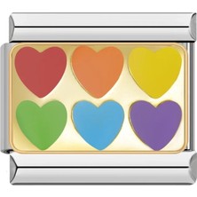 İtalyan Charm Bileklik Italyan Charm Renkli Kalpler