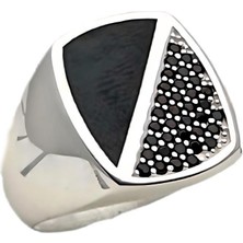 Gevherans Siyahzirkon Taşlı Mineli Gümüş Yüzük  240053212G10Y