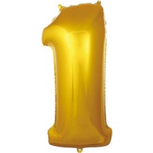 Parti Sürprizi Gold 1 Rakam Folyo Balon 36 cm 1ADET