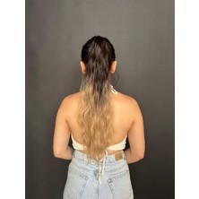 Peruk Market Mini Mandallı Tokalı Postiş At Kuyruğu Wag Dalgalı Model Tak ve Çık