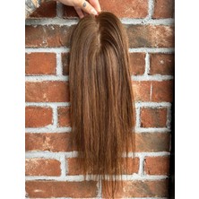 Peruk Market Komple Tepe Kısmı Baby Taban Her Yöne Ayrımlı Full Cilt Görünümlü Tepelik Doğal Ton 4