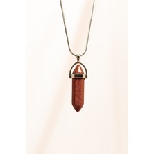 Royaleks Yıldız Taşı Doğal Taşı Zincirli El Yapımı Tasarımlı Kolye Uç: 3,5 cm Zincir: 20 cm Kutulu