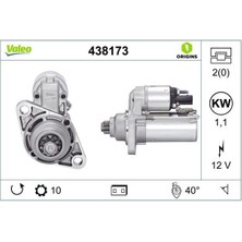 Valeo 12V Marş Motoru 10 Diş 1 Kw Audı-Seat-Skoda-Vw (Ters)