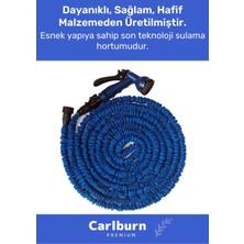 Carlburn Özel Üretim Dolaşmaz Kırılmaz 7 Kademeli Uzayan Bahçe Sulama Araç Yıkama Tabancalı 15 Metre Hortum