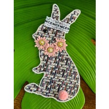 Gönülden Tasarım 25X12 cm Dokuma Taşlı Tavşan Arma Dikiş Giyim Aksesuarı