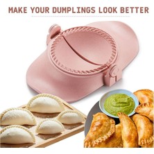 Monody Dumpling Maker, Empanadas Pres Kalıp Makinesi Seti, Hamur Kesici, Dumpling Kalıp Seti ve Pierogi Için Kesici, (Pembe) (Yurt Dışından)