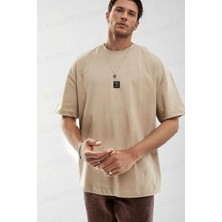 Teenage Millionaire Erkek Free Life Camel Bisiklet Yaka Oversize Salas T-Shirt