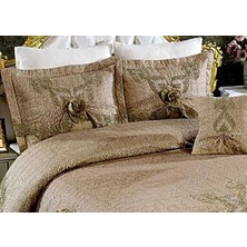 Baladi Home Çeyizlik Yatak Örtüsü ( 4 Parçalı Set ) Fransız Dantelli ve Kapitoneli Yüksek Kalite