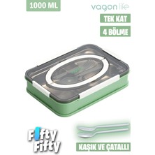 Vagonlife Bento Lunch Box Ofis-Okul Için Yeni Nesil Tek Kat 4 Bölme Sefer Tası-1000 ML-FFLBOX2201