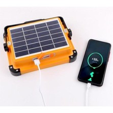 Cata CT-4698 Güneş Enerjili Solar 200W Watt LED Projektör Taşınabilir Sarı Beyaz ve Çakar Işık Lamba