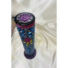 Rahan Yedi Çakra 7 Çakra Hand Made El Işi Feng Shui Ejderha Yılı Doğal Obsidyen Taşı Çubuk Konik Tütsülük Kule Büyük