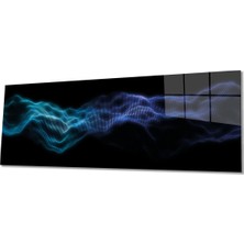 Rosyvien Geometrik Çizgi Dalgası Panoramik Cam Tablo, Modern Şık Ev Ofis Duvar Dekoru, Hediyelik Temperli Cam