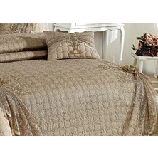 Baladi Home Çeyizlik Yatak Örtüsü ( 4 Parçalı Set ) Fransız Dantelli ve Kapitoneli Yüksek Kalite Goncagül