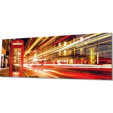 Rosyvien Londra Telefon Kulübesi Panoramik Cam Tablo, Modern Şık Ev Ofis Duvar Dekoru, Hediyelik Temperli Cam