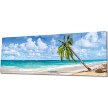 Rosyvien Dinlendirici Deniz ve Sahil Panoramik Cam Tablo, Modern Ev Ofis Duvar Dekoru, Hediyelik Temperli Cam