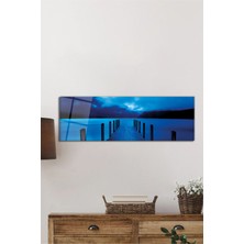 Rosyvien Iskele ve Deniz Panoramik Cam Tablo, Modern Ev Ofis Duvar Dekoru, Hediyelik Dayanıklı Temperli Cam
