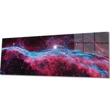 Rosyvien Uzay Evren ve Yıldızlar Panoramik Cam Tablo, Modern Şık Ev Ofis Duvar Dekoru, Hediyelik Temperli Cam