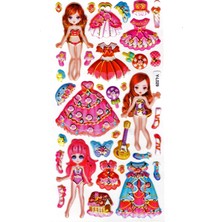 Limmy Sticker Kabartmalı Stiker Defter Planlayıcı Etiket LIMYL 029 17 x 9 cm Model Kız Giydirme