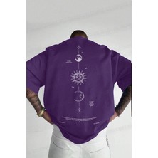 Teenage Millionaire Erkek The Moon Mor Bisiklet Yaka Oversize Salas T-Shirt