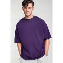 Teenage Millionaire Erkek The Moon Mor Bisiklet Yaka Oversize Salas T-Shirt