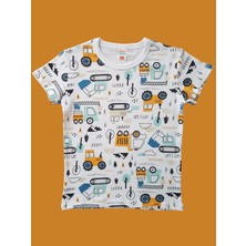 Çamaşır Bahçesi Kısa Kollu Desenli Çocuk Pijama Takım #baskılıçocukpijamatakım #kepçedesenlipijama #çamaşırbahçesi