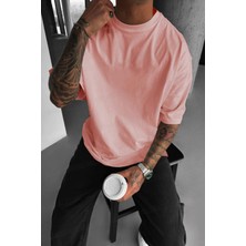 Teenage Millionaire Erkek Oversize Salas T-Shirt Somon Renk Bisiklet Yaka Kısa Kollu İnce Kumaş