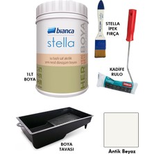 Bianca Stella Boya 4 Parçalı Set ( 1lt Boya - Boya Tavası- Stella Ipek Fırça - Kadife Rulo )