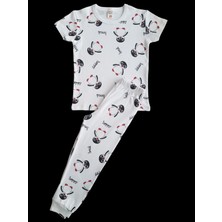 Çamaşır Bahçesi Kısa Kollu Desenli Çocuk Pijama Takım #baskılıçocukpijamatakım #penguendesenlipijama #çamaşırbahçesi