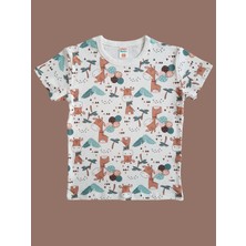 Çamaşır Bahçesi Kısa Kollu Desenli Çocuk Pijama Takım #baskılıçocukpijamatakım #kepçedesenlipijama #çamaşırbahçesi