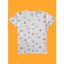 Çamaşır Bahçesi Kısa Kollu Desenli Çocuk Pijama Takım #baskılıçocukpijamatakım #kepçedesenlipijama #çamaşırbahçesi