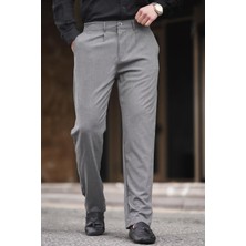 Madmext Antrasit Regular Fit Düz Kesim Yan Cepli Erkek Pantolon 6540