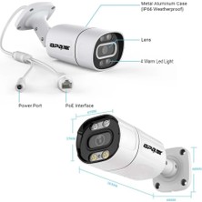 OPAX -3547 3Mp Poe Ip Tft Cardlı H.265+ 4 Warm Lıght Full Color 3.6 mm Metal Bullet Camera