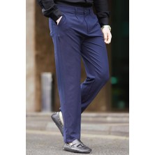 Madmext Lacivert Regular Fit Düz Kesim Yan Cepli Erkek Pantolon 6540