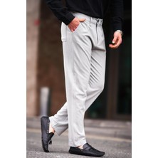 Madmext Gri Regular Fit Düz Kesim Yan Cepli Erkek Pantolon 6540