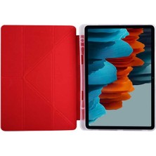 TEKNETSTORE Samsung Galaxy Tab S6 Lite SM-P620 10.4" Kılıf Kalem Bölmeli Standlı Katlanabilir Kalemlikli Silikon