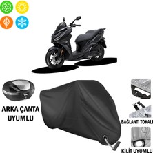 AUTOES Sym Jet 14 Evo 200 Plus Motosiklet Brandası Arka Çanta Bağlantı,kilit Uyumlu Siyah