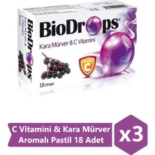 Biodrops Kara Mürver & C Vitamini 18 Adet Pastil (3 Adet)